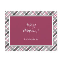 Tartan Balmoral Black Gray Burgundy Monogramado