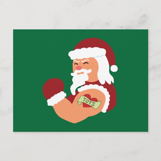 Postal Festiva Tattooed Santa (Anverso)