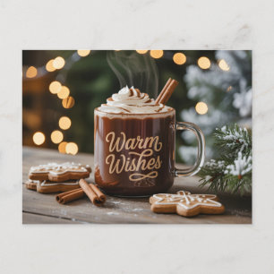 Postal Festiva Taza de vacaciones con deseos cálidos: Chocolate c