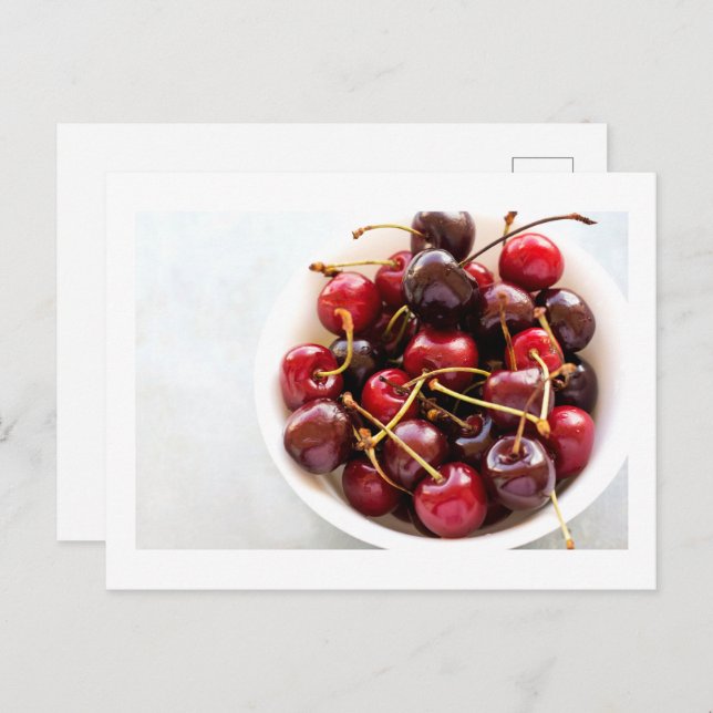 Postal Festiva tazón de cerezas (Anverso / Reverso)