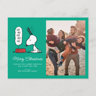 Postal Festiva Tazón de comida de Snoopy Ho Ho Ho