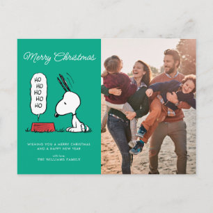 Postal Festiva Tazones de comida Peanuts   Snoopy Ho Ho Ho