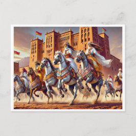 Postal Festiva TBOURIDA tradicional ecuestre marroquí