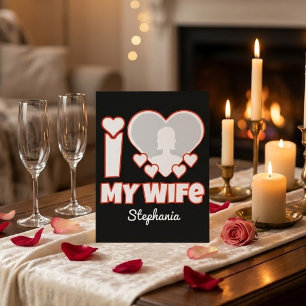 Postal Festiva Te amo a mi esposa personalizado: añade nombre y f
