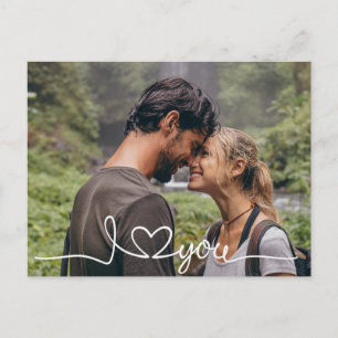 Postal Festiva Te amo con escritura blanca con Personalizado de c