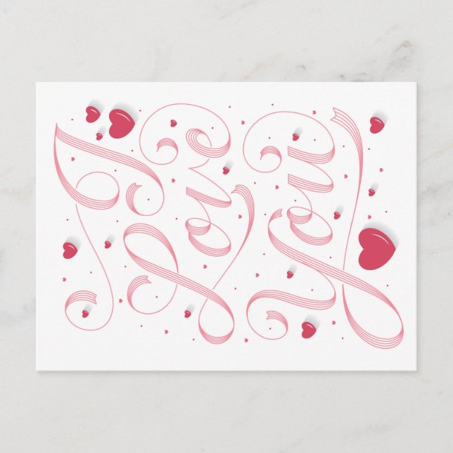 Postal Festiva TE AMO / El día de San Valentín Postcard (Anverso)