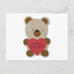 Postal Festiva Te Amo Mucho Oso De Peluche Lindo
