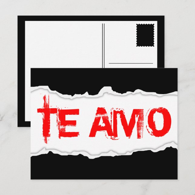 Postal Festiva TE AMO (salto de página) (Anverso / Reverso)