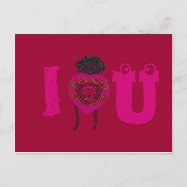 Postal Festiva Te corazón Nakupenda Sana Feliz Día de San Valentí (Anverso)