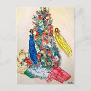 Postal Festiva Té de Navidades de hadas
