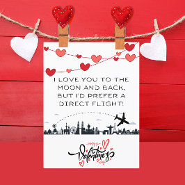 Postal Festiva Te quiero a la luna Pero... El día de San Valentín