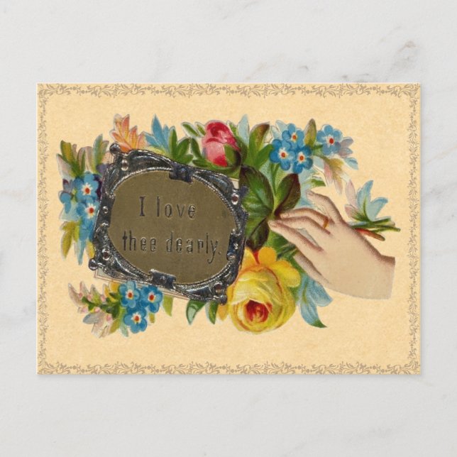 Postal Festiva Te quiero Dearly Valentine Postcard (Anverso)