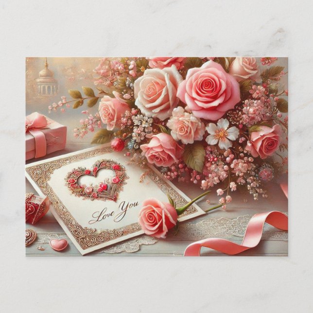 Postal Festiva Te quiero El día de San Valentín (Anverso)