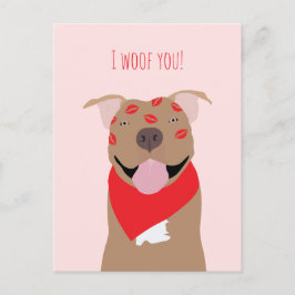 Postal Festiva Te Woof American Bulldog Kiss Marks