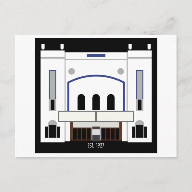 Postal Festiva Teatro de Columbia minimalista (Anverso)