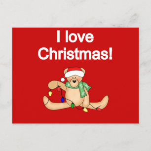 Postal Festiva Teddy Bear I Love Navidades Tshirts and Gifts