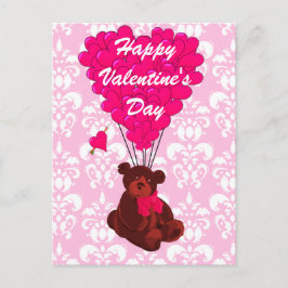 Postal Festiva Teddy oso amor corazón Valentines