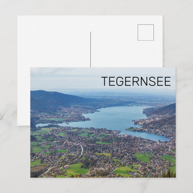 Postal Festiva Tegernsee Bavaria Lake Germany Panorama Souvenir (Anverso / Reverso)