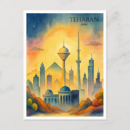 Postal Festiva Teherán Irán Skyline Waterline Cityscape