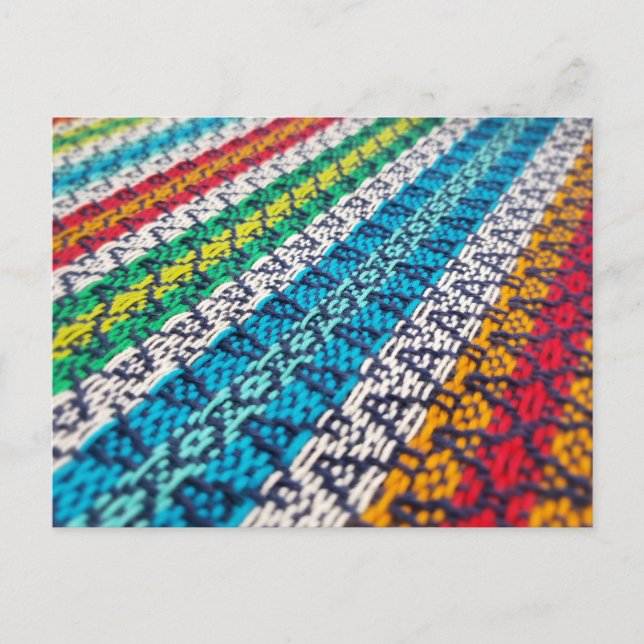 Postal Festiva Tela tejida multicolor (Anverso)
