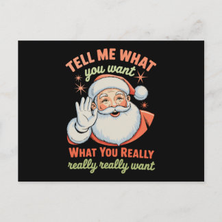 Postal Festiva Tell Me What You Want Really Want Christmas Xmas 