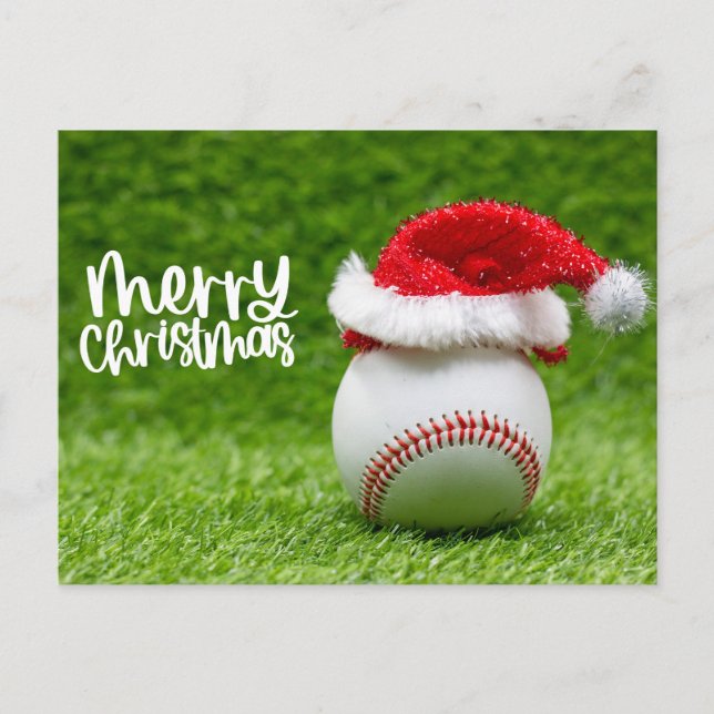Postal Festiva Tema de los Navidades de béisbol (Anverso)