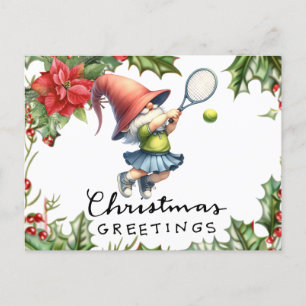 Postal Festiva Tema de los Navidades de tenis