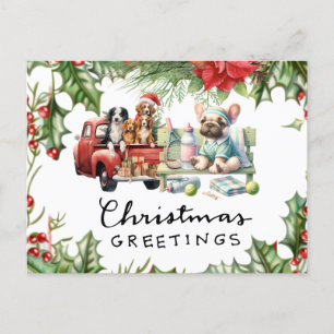 Postal Festiva Tema de los Navidades de tenis