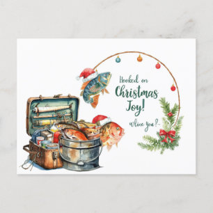 Postal Festiva Temas de Navidades pesqueros para los amantes de l