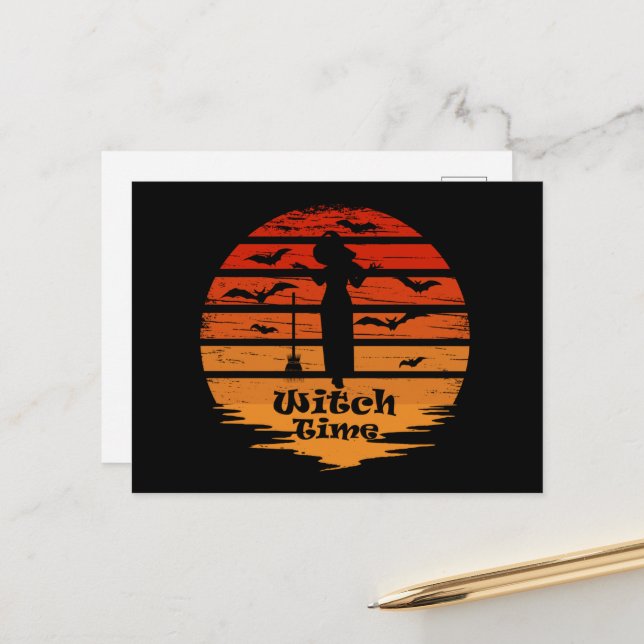 Postal Festiva Temporada de brujas de Halloween (Anverso/Reverso In Situ)