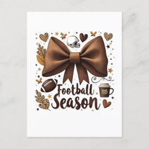 Postal Festiva Temporada de fútbol de Game Day Bow Coquette