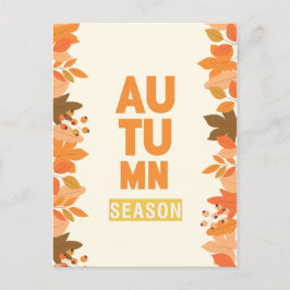 Postal Festiva Temporada de otoño con hojas