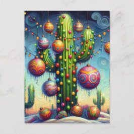 Postal Festiva Temporada de Saguaro Cactus en el suroeste del des