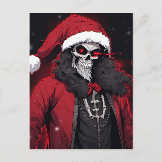 Postal Festiva Temporada navideña Guay Skull Santa Bone Tuxedo (Anverso)