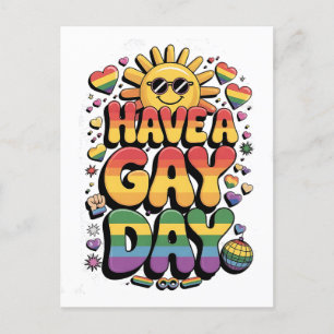Postal Festiva Ten un Día Gay Mes del Orgullo LGBT