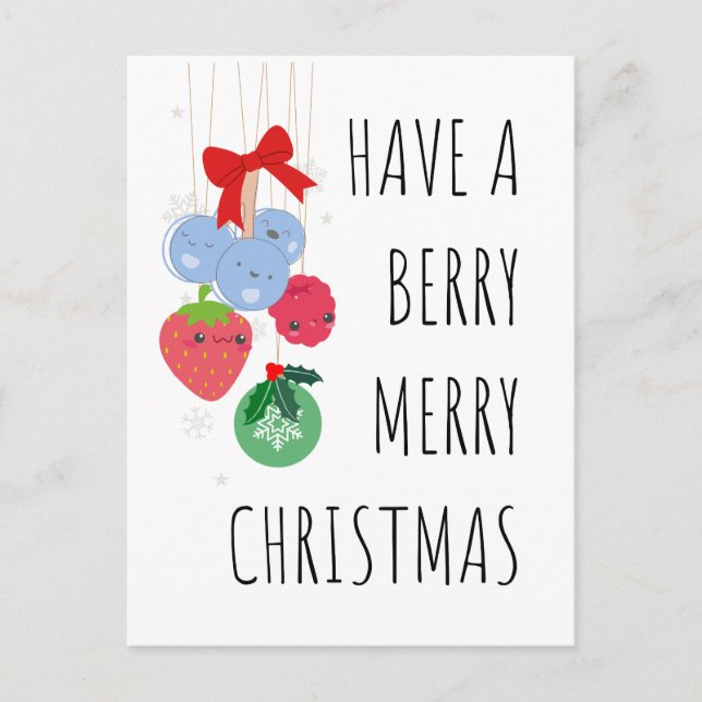 Postal Festiva Ten una Berry Merry Christmas - Cuestas Berries (Anverso)