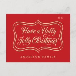 Postal Festiva Tener un marco dorado clásico para los Navidades H