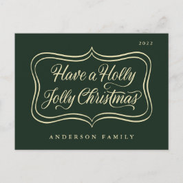 Postal Festiva Tener un marco dorado clásico para los Navidades H