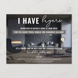 Postal Festiva Tengo Compradores Inmobiliarios Mailer Realtor De 