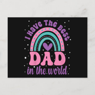 Postal Festiva Tengo el mejor papá del mundo niña pequeña Día del