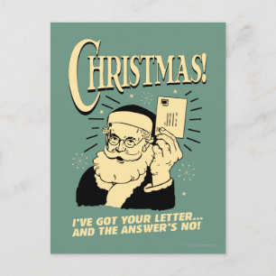 Postal Festiva Tengo Tu Carta. La respuesta es no