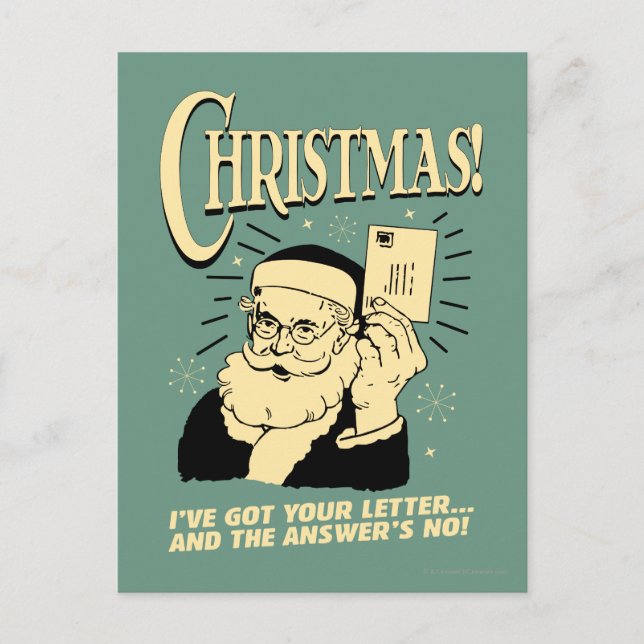 Postal Festiva Tengo Tu Carta. La respuesta es no (Anverso)