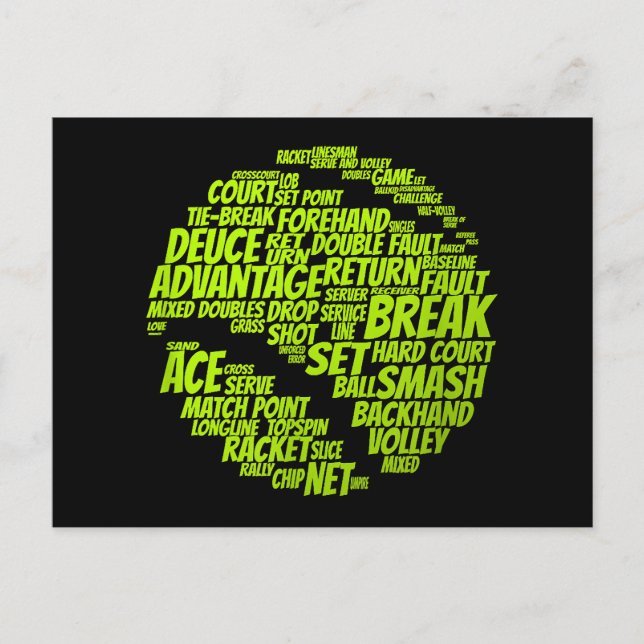 Postal Festiva Tenis Jugador De Tenis Jugando A La Pelota De Teni (Anverso)