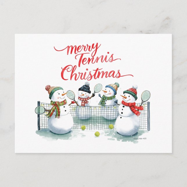 Postal Festiva Tennis Christmas  Festive Snowman  (Anverso)