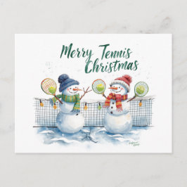 Postal Festiva Tennis Christmas  Festive Snowman 