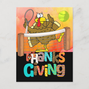 Postal Festiva Tennis Turkey personalizado gracioso de Acción de