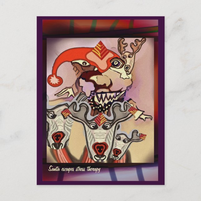 Postal Festiva Terapia de la tensión de los escapes de Santa (Anverso)