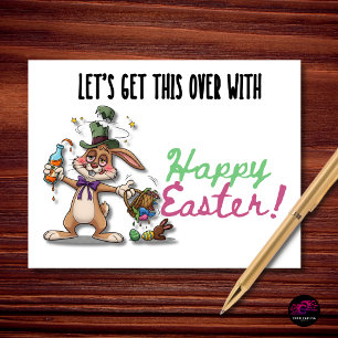 Postal Festiva Terminemos con Esto Conejo de Pascua Divertido