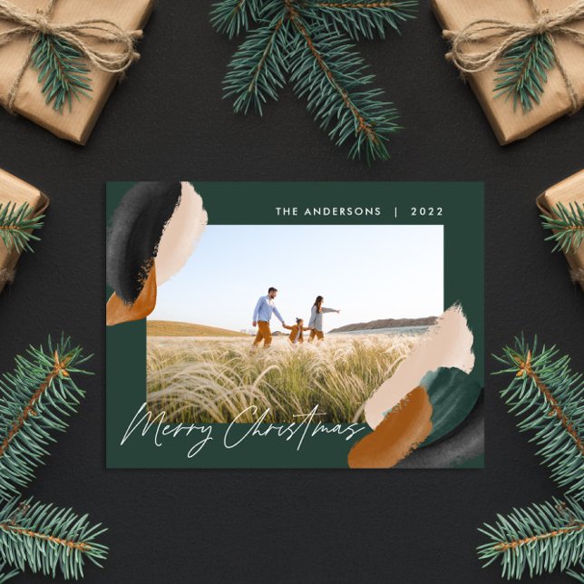 Postal Festiva Terracota verde moderna de mínima acuarela foto h (Subido por el creador)