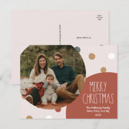 Postal Festiva Terracotta Navidades del Punto Polka del Boho Rojo